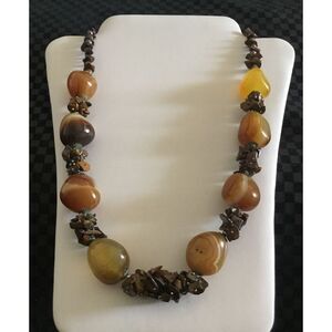 Genuine Smokey Quartz/Tiger Eye Necklace